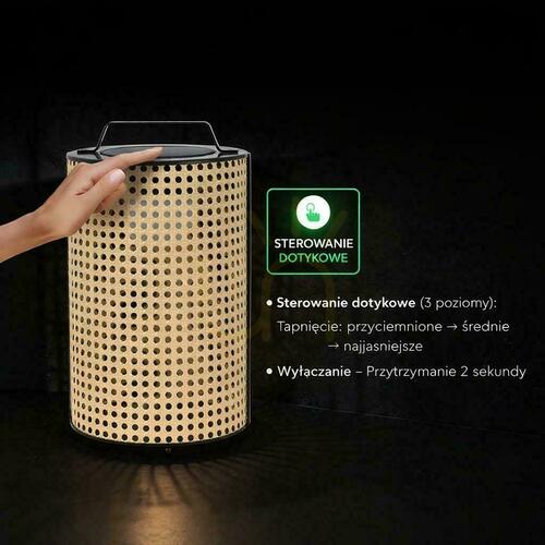 Check Portable V-TAC 1.2W LED solar lamp IP65 12x35cm wood VT-84043 2800K 150lm