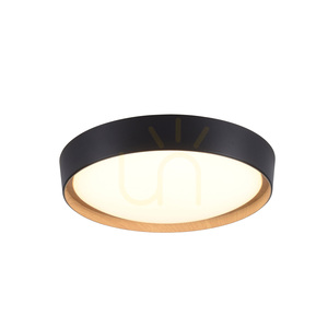 Zuma Line EMILIA 14347-18 black LED ceiling light with wood decor 29 W 40 cm small 10