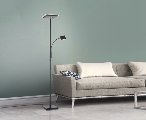 Check Floor lamp with reading light Paul Neuhaus / JUST LIGHT Hans 11710-18, black
