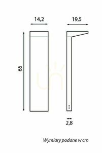Outdoor Post Light SU-MA Karo KB-650 65 cm Dark Ash LED IP65 4000K small 4