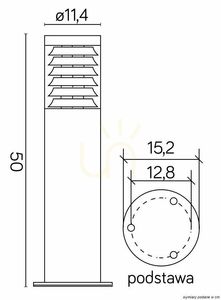 Outdoor Post Light SU-MA Joy Black 50 cm Stainless Steel E27 91065L-500 BL small 3