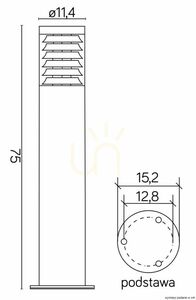 Outdoor Post Light SU-MA Joy Black 75 cm Stainless Steel E27 91065L-750 BL small 3