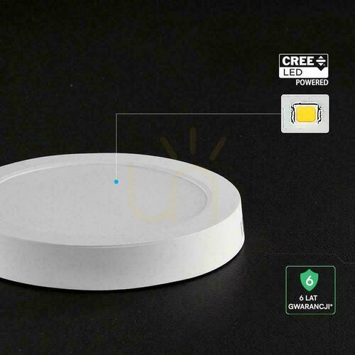Check Surface-mounted downlight panel V-TAC 18W LED CREE CHIP round 215x30mm VT-60018CCT 1980lm 6 year warranty