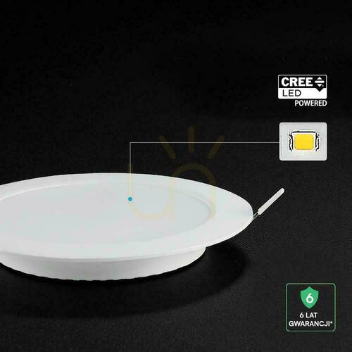 Check V-TAC 24W LED CREE CHIP recessed downlight panel round 294x29mm VT-61024CCT 2640lm 6 year warranty