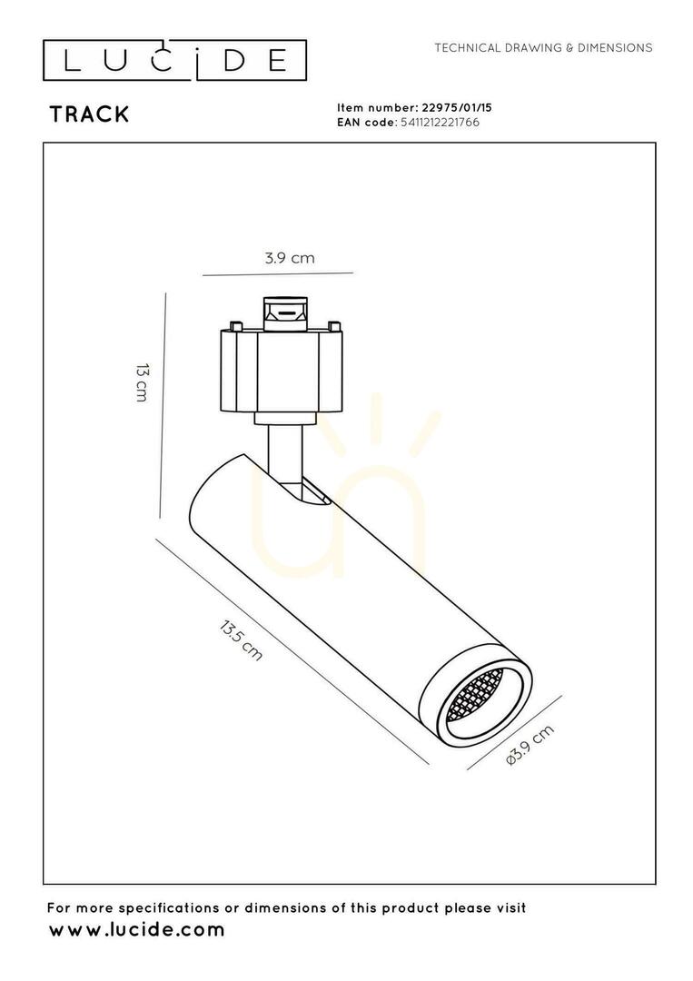 Display Lucide TRACK Single-Phase Grey Aluminum Track Spotlight 22975/01/15 Lucide TRACK Single-Phase Grey Aluminum Track Spotlight 22975/01/15