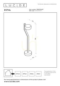 Lucide ESTAL Rust Brown Bollard Light LED 9 W IP54 50 cm 33803/08/97 small 4