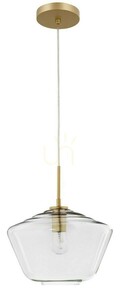 Luces Exclusivas TULUA LE41794 Pendant Light, Clear Glass, Gold, E27 max. 12 W, Ø 30 cm small 0