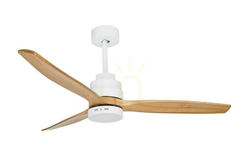 Check Ceiling Fan with LED Light Luces Exclusivas Segovia LE42554 White Wood