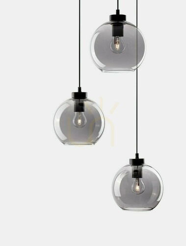 Check Luces Exclusivas REPOS Pendant Lamp, Black with Smoked Glass, 3×E27 LE42650