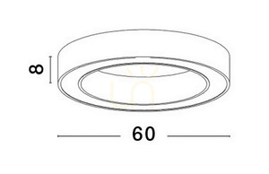 Luces Exclusivas CLARO LE42684 LED ceiling light, matt white, 60 cm, 50 W small 5