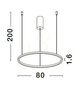 TOLUCA Luces Exclusivas LE42787 LED pendant light, 80 cm, brushed champagne silver small 2