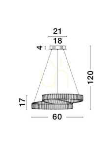 SINALOA Luces Exclusivas LE42924 Crystal Spiral LED Pendant Lamp Ø 60 cm, Chrome small 1