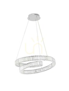 SINALOA Luces Exclusivas LE42924 Crystal Spiral LED Pendant Lamp Ø 60 cm, Chrome small 0