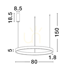 Luces Exclusivas BARI LE43250 LED pendant light, brushed gold, Ø80 cm, 3000 K small 2