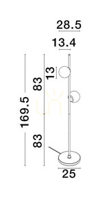 Floor Lamp Luces Exclusivas ABALA LE43312 LED 16W 1860 lm 3000K Black 2 Globes 169.5 cm small 1