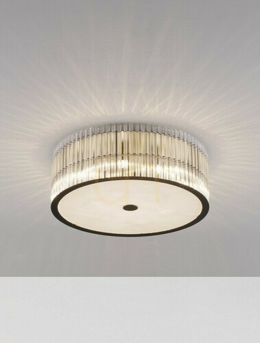 Check Luces Exclusivas ACTUN LE43342 Ceiling Light, Matt Black and Glass, 6×G9, 47 cm