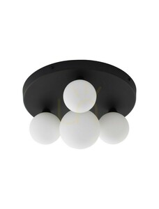 Luces Exclusivas BAILA flush ceiling light matt black – 4x G9, Ø 28 cm, glass globes, LE43378 small 0