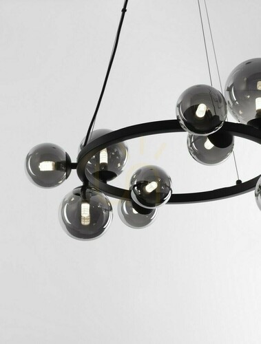 Check Luces Exclusivas PARLA LE43387 chandelier, grey glass, 11×G9, 64.2 cm