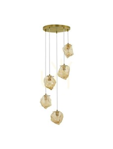 Pendant Luces Exclusivas BALUN LE43402 5xE14 Gold Amber Shades ⌀48 cm small 0