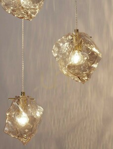 Pendant Lamp Luces Exclusivas BALUN LE43403 3xE14 Gold Amber Shades ⌀40 cm small 1