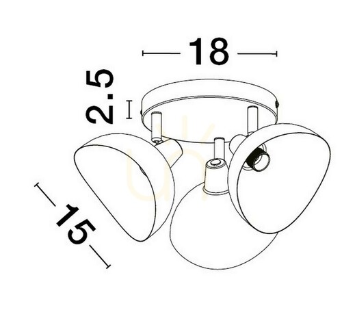 Check BANAC Luces Exclusivas LE43424 3xE14 Ceiling Spotlight Black