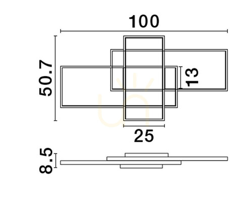 Check BALDO Luces Exclusivas LED Ceiling Light Black 100 cm LE43528