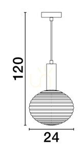 BALAJU pendant light Luces Exclusivas LE43678, gold, glass shade Ø24 cm, E27 small 1
