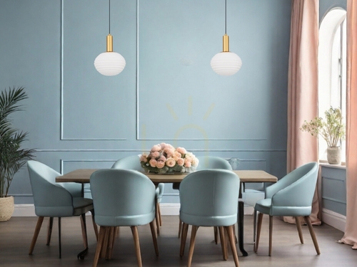 Check BALAJU pendant light Luces Exclusivas LE43678, gold, glass shade Ø24 cm, E27