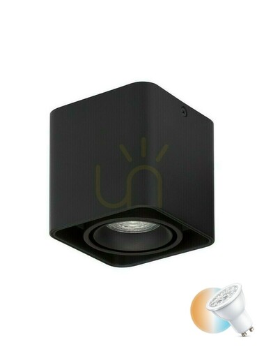 Check Luces Exclusivas Acatipa black and gold GU10 surface-mounted ceiling spotlight LE61636