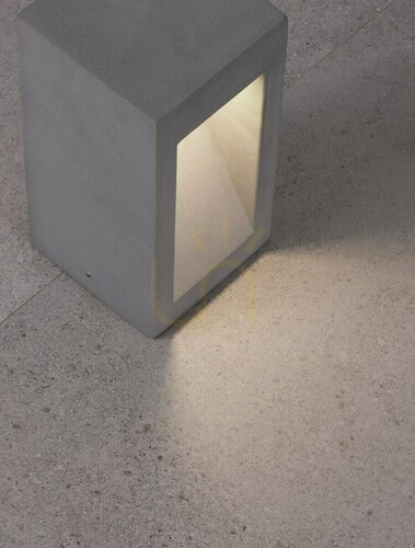 Check Luces Exclusivas ACAJETE LE73580 Concrete Bollard Light, Grey, LED 6 W 3000 K, 25 cm, IP65