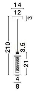 JUAN Luces Exclusivas LE44217 LED pendant light, black and silver, 9 W 3000 K small 2