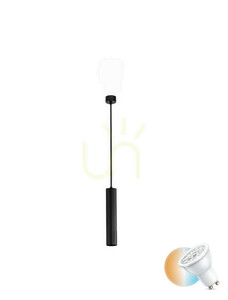 Black tube pendant light NAZCA Luces Exclusivas LE44347, GU10 small 0