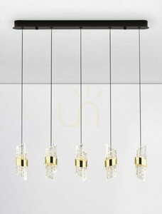 Luces Exclusivas PAITA LE44352 LED pendant light black and gold 83 cm 3000 K small 1