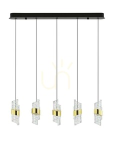 Luces Exclusivas PAITA LE44352 LED pendant light black and gold 83 cm 3000 K small 0