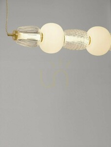 Luces Exclusivas ARROYOS LED pendant light 42 W, 7 glass elements, gold, 110 cm LE44492 small 1