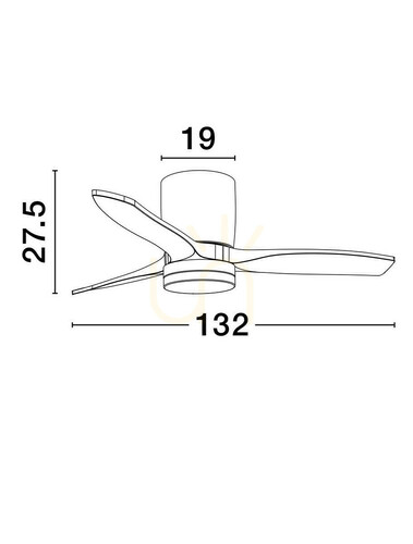 Check Luces Exclusivas Guarayos LE44965 Ceiling Fan with LED 18 W, Black and Wood, 70 cm