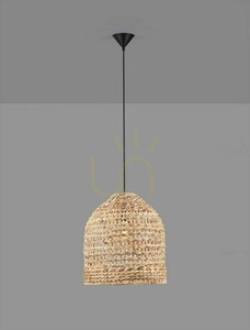 GUARDIA Pendant Light with Water Hyacinth Shade Ø42.5 cm E27 Luces Exclusivas LE44577 small 2
