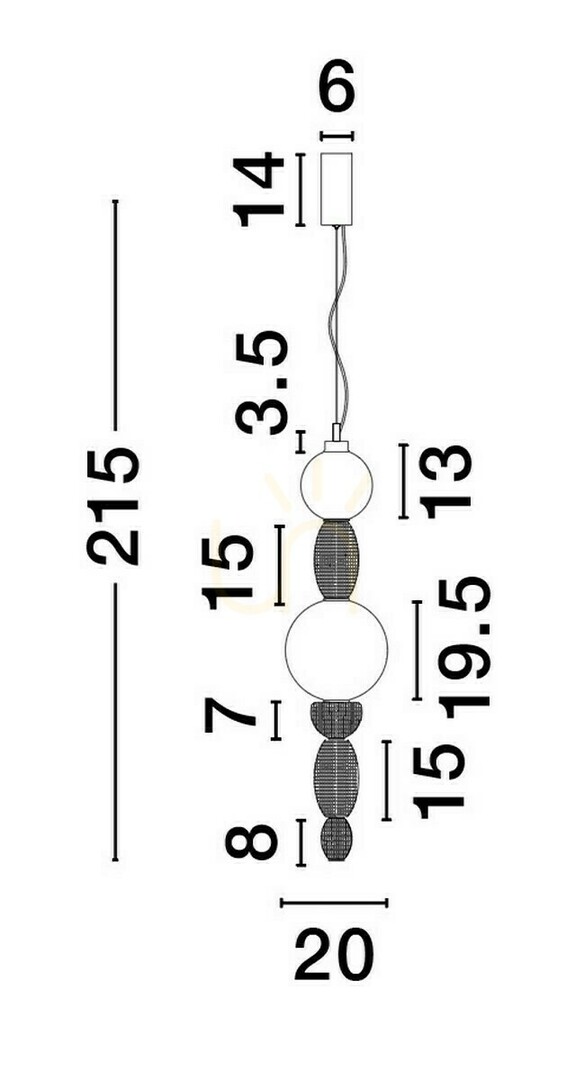 Display JOAQUIN Luces Exclusivas Pendant Lamp LE44547 JOAQUIN Luces Exclusivas Pendant Lamp LE44547