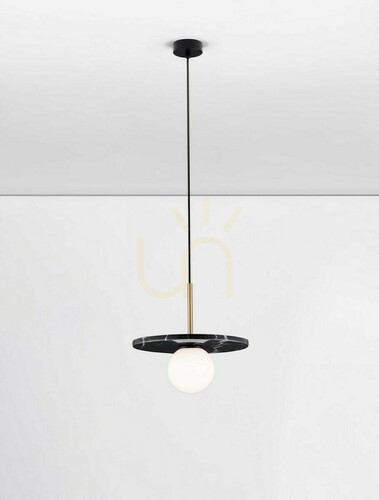 Check Luces Exclusivas JUANJUI LE44853 black and white marble and glass pendant light, G9
