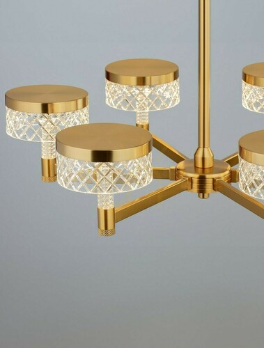 Check Luces Exclusivas MINEROS LE44585 gold 6-light LED chandelier 70.7 cm