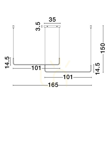 Check Black Luces Exclusivas PIURA LE44816 LED pendant 42 W 1849 lm 3200 K 165 cm TRIAC
