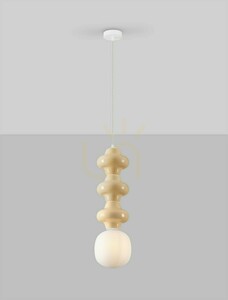 Luces Exclusivas VILROSA LE44570 pendant light, beige and white, 1×E14 small 1