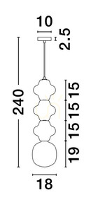 Luces Exclusivas VILROSA LE44570 pendant light, beige and white, 1×E14 small 2