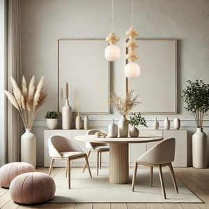 Luces Exclusivas VILROSA LE44570 pendant light, beige and white, 1×E14 small 3