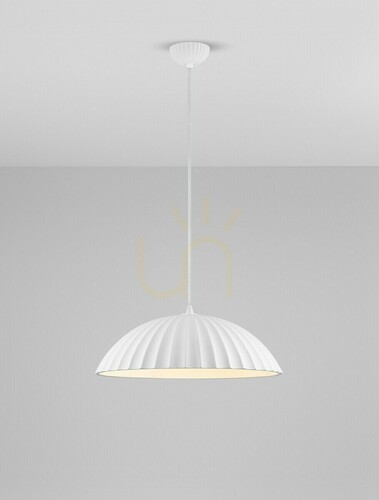 Check GIRONTO Concrete Pendant Light White 50 cm E27 Luces Exclusivas LE45302