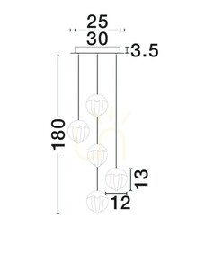 Luces Exclusivas ALCUDIA LE45755 black LED pendant light 25 W 3000 K 33 cm small 7