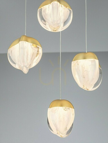 Check Luces Exclusivas ALCUDIA LE45756 gold LED pendant light, 25 W, 3000 K