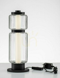 ALQUERI LED table lamp, black with fluted shade, 39 cm, Luces Exclusivas LE45809 small 3