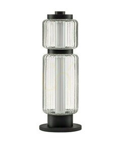 ALQUERI LED table lamp, black with fluted shade, 39 cm, Luces Exclusivas LE45809 small 0