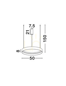 Luces Exclusivas ATECA LE45894 Black LED Pendant Light 50 cm small 5